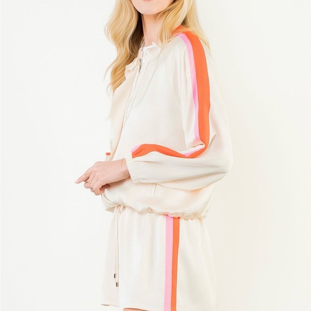 THML Cream Jacket w Orange and Pink Stripes - Picture 6 of 13